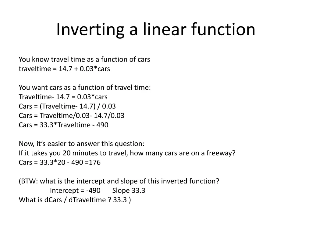 inverting a linear function 1