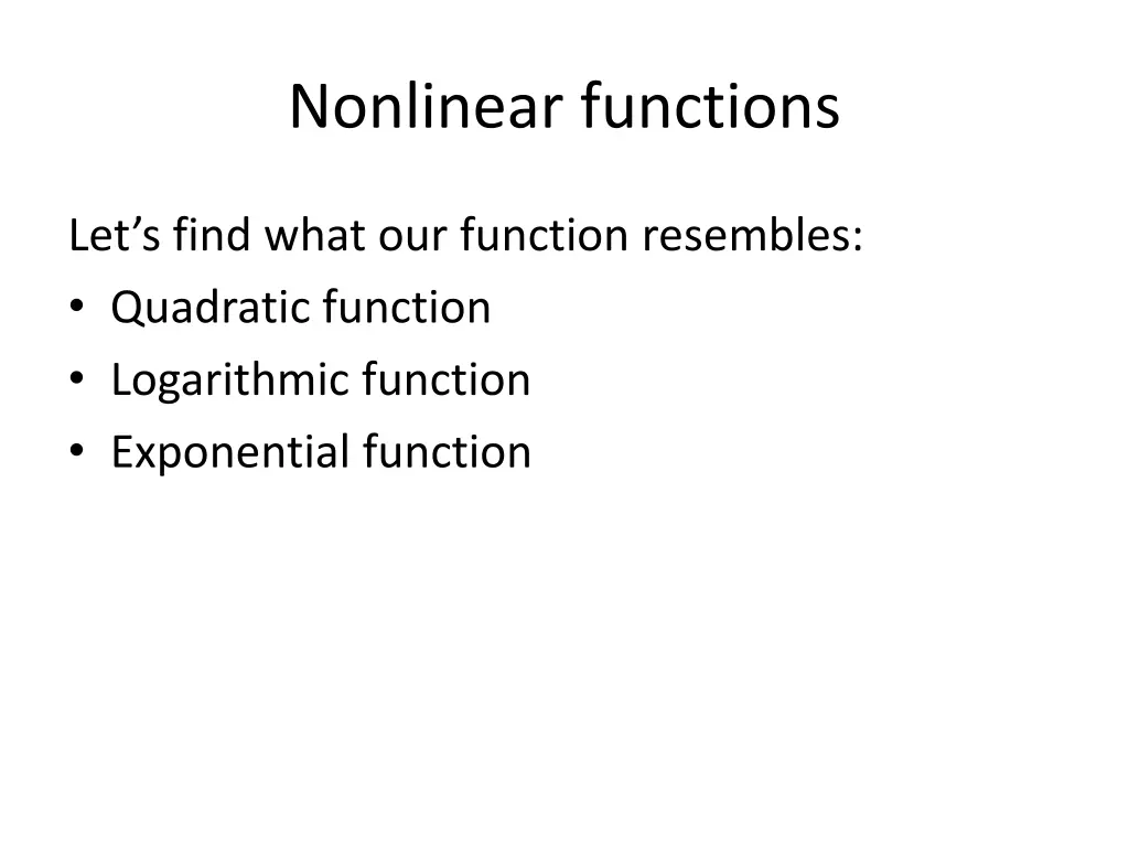 nonlinear functions