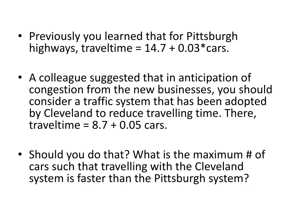 previously you learned that for pittsburgh