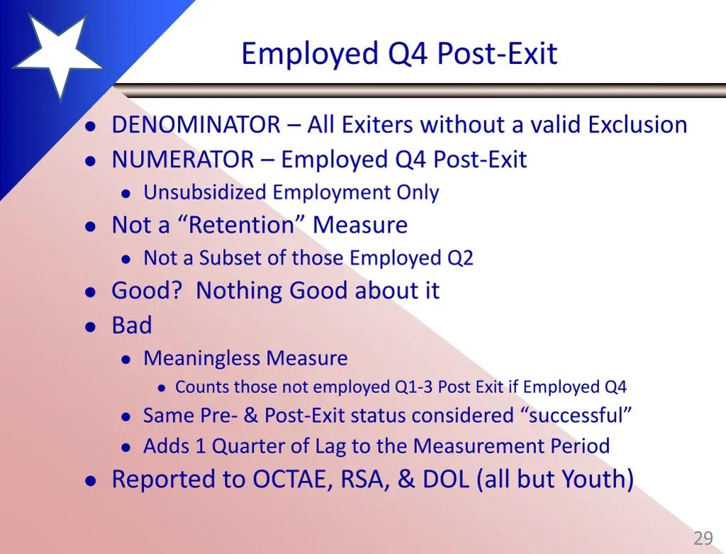 employed q4 post exit