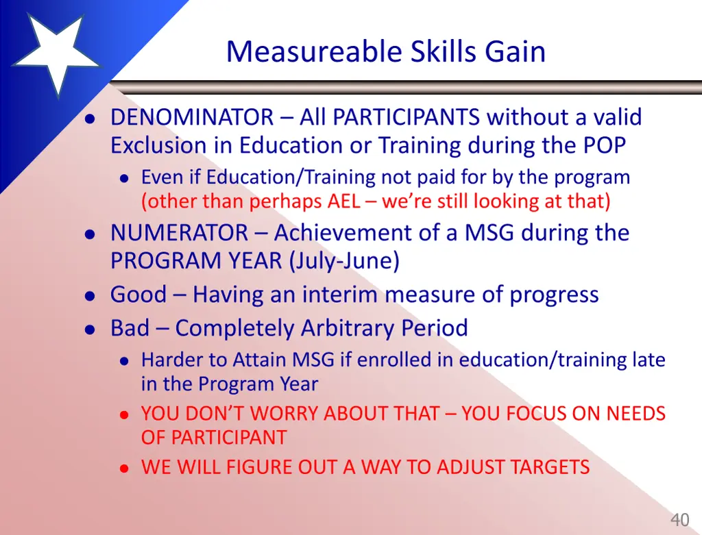 measureable skills gain