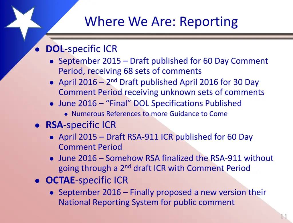 where we are reporting 1