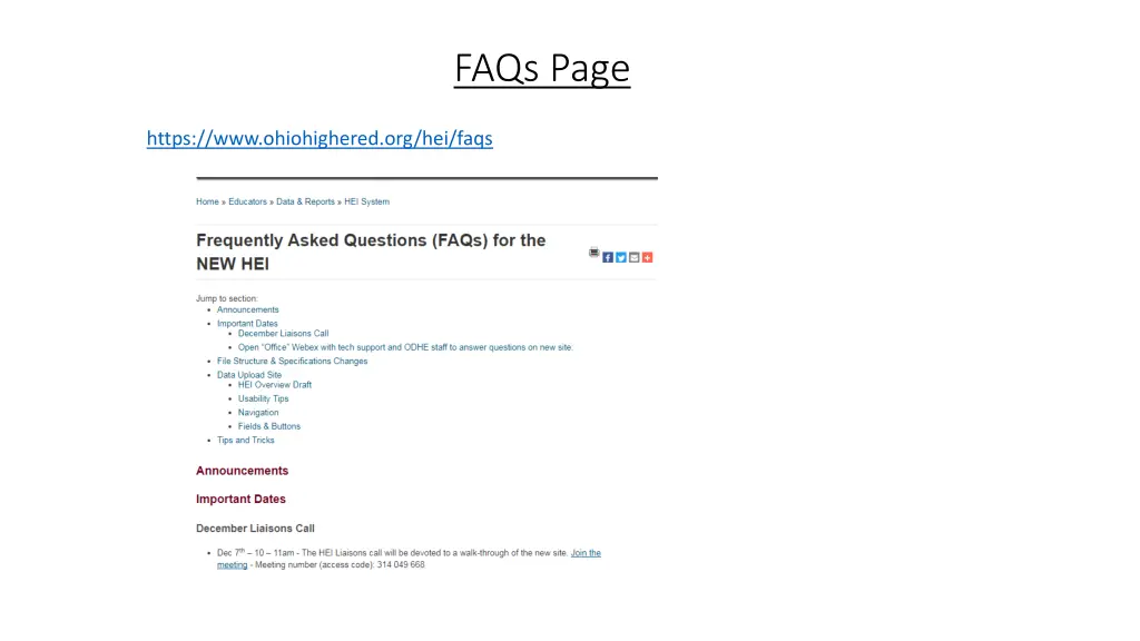 faqs page