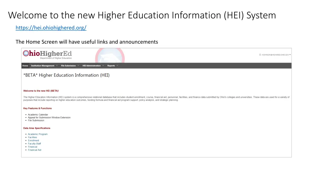 welcome to the new higher education information
