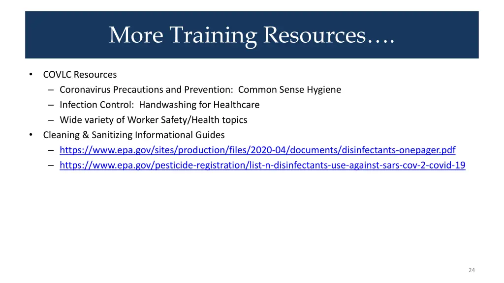 more training resources