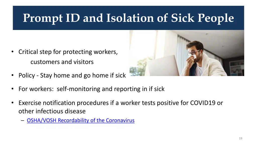 prompt id and isolation of sick people