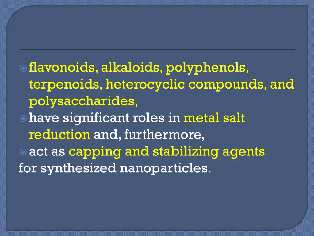 flavonoids alkaloids polyphenols terpenoids