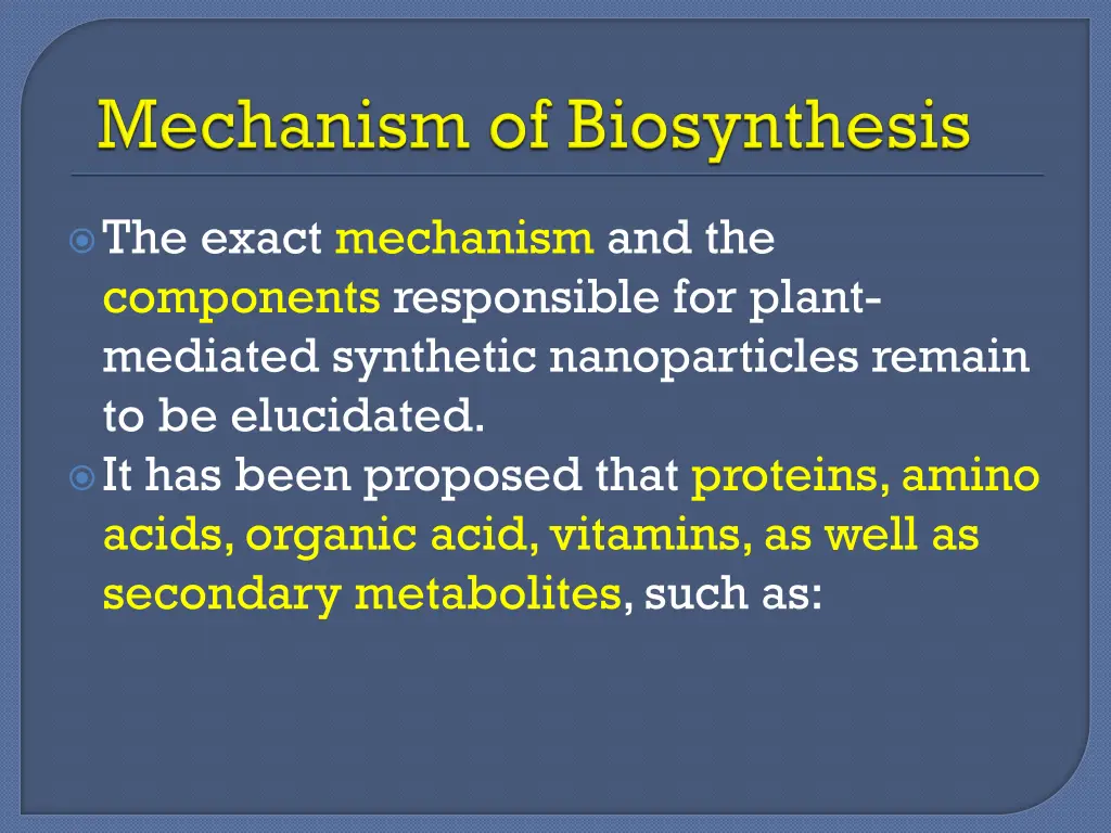 the exact mechanism and the components