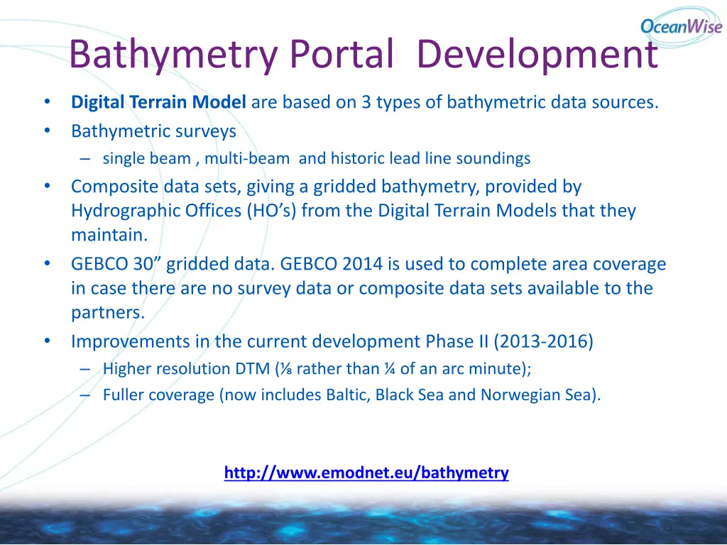 bathymetry portal development
