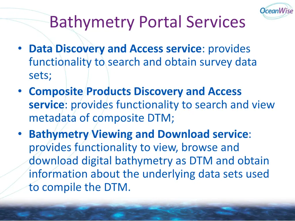bathymetry portal services