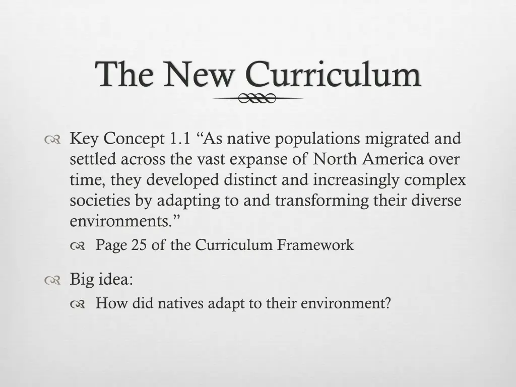 the new curriculum
