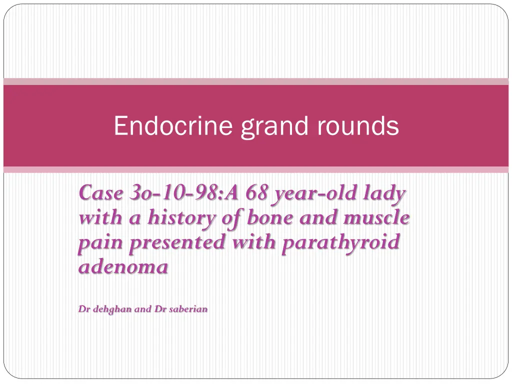 endocrine grand rounds