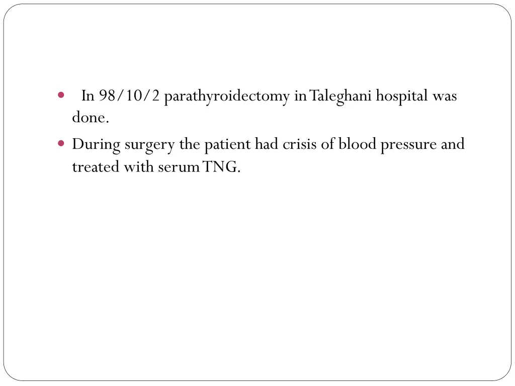 in 98 10 2 parathyroidectomy in taleghani