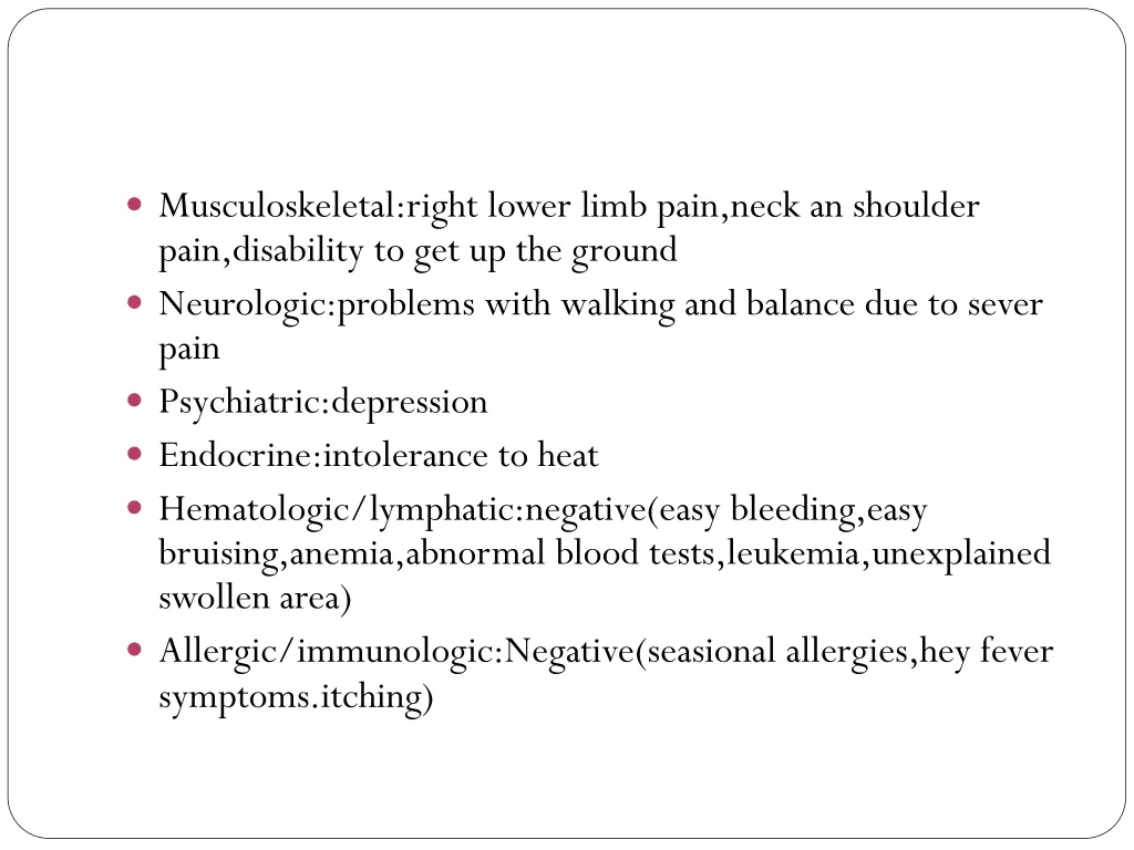 musculoskeletal right lower limb pain neck