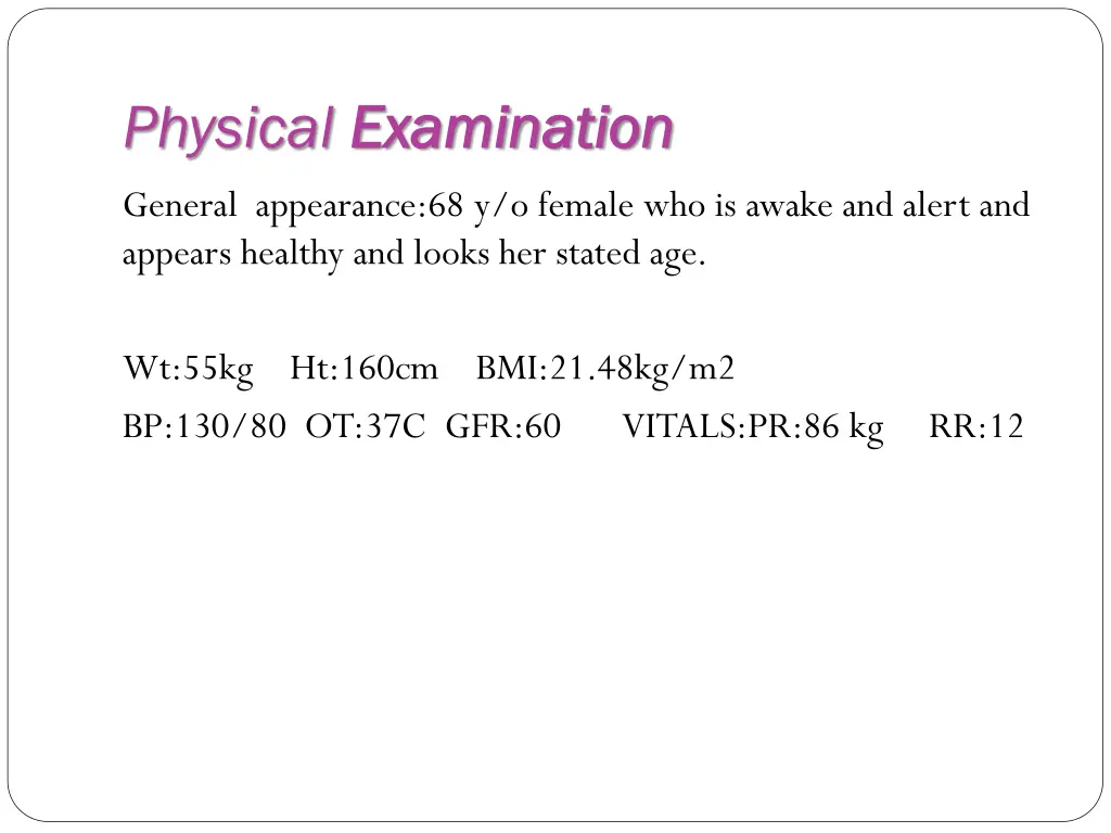 physical examination examination
