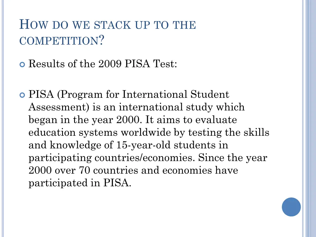 h ow do we stack up to the competition