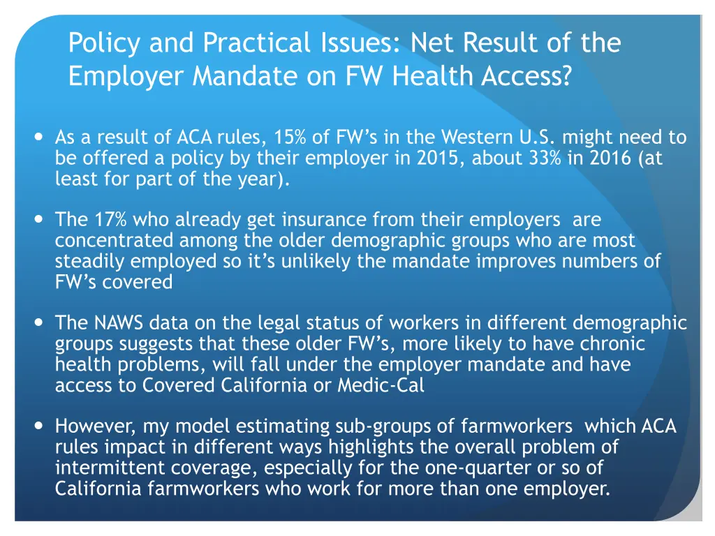 policy and practical issues net result