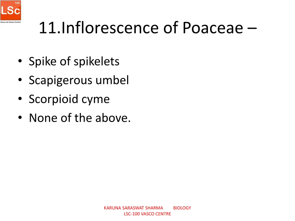 11 inflorescence of poaceae