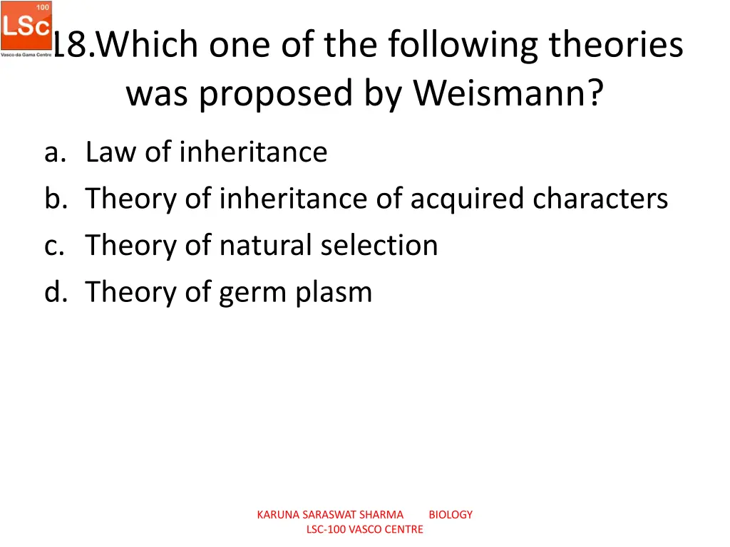 18 which one of the following theories
