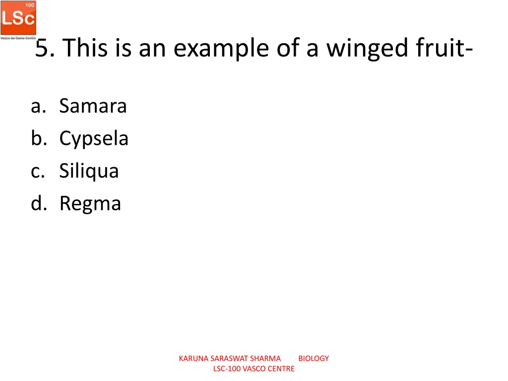 5 this is an example of a winged fruit