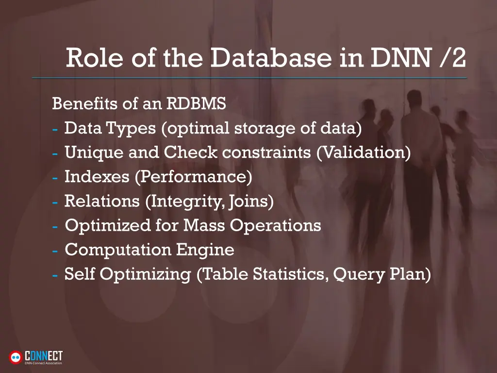 role of the database in dnn 2
