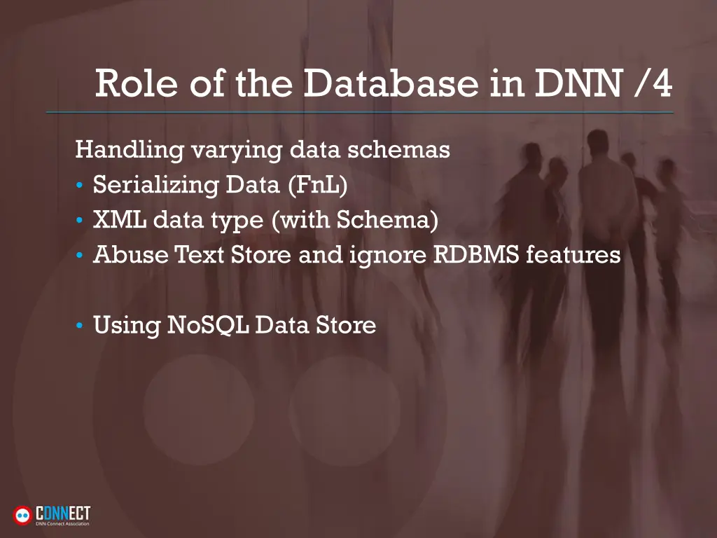 role of the database in dnn 4