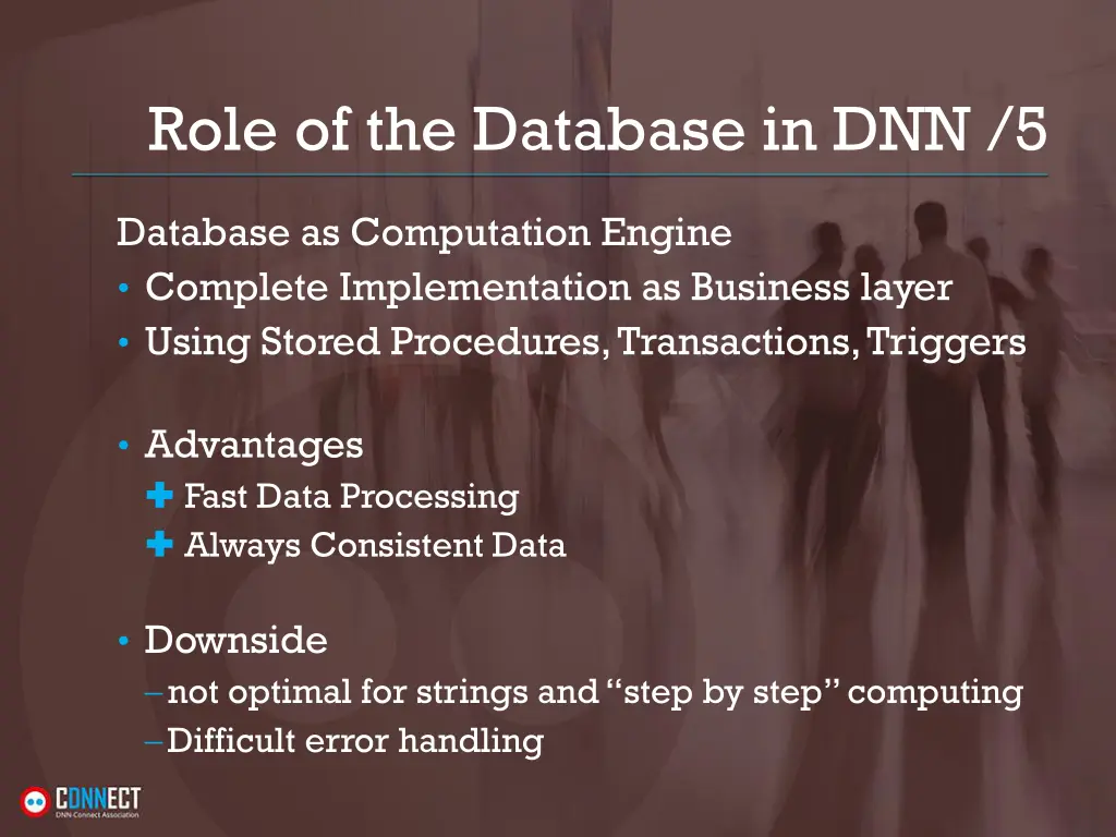 role of the database in dnn 5