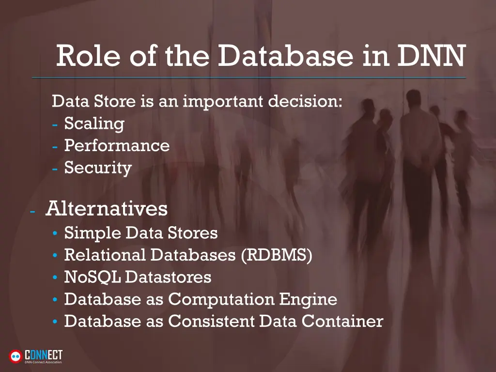 role of the database in dnn
