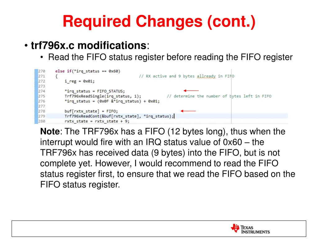 required changes cont