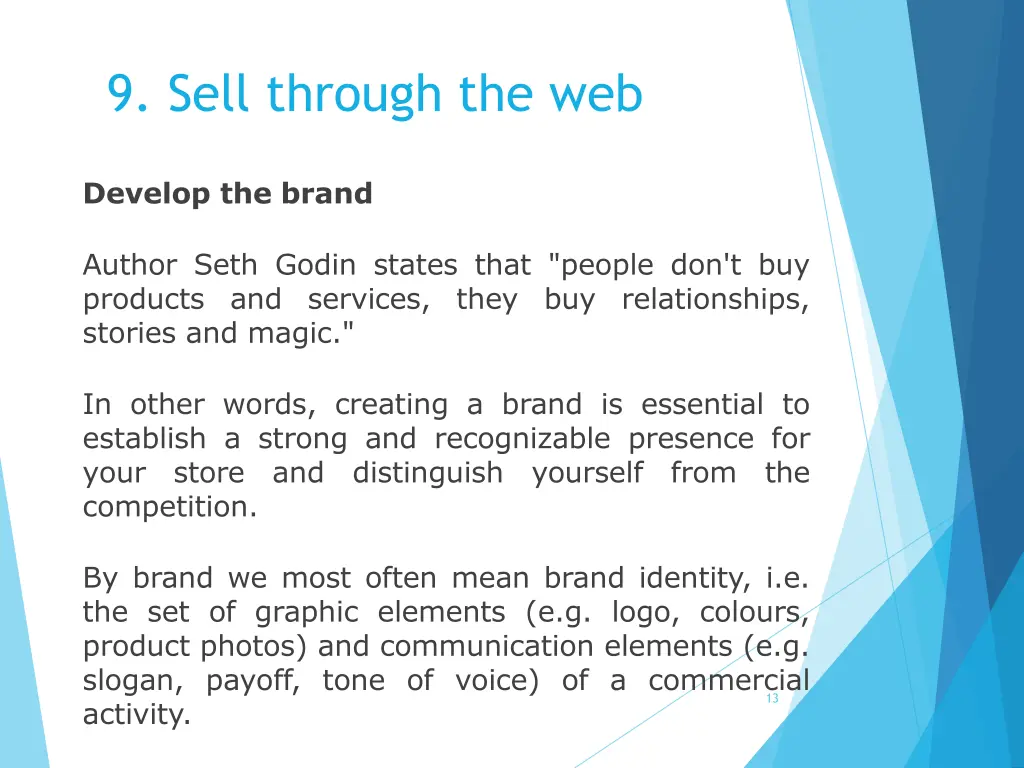 9 sell through the web 12