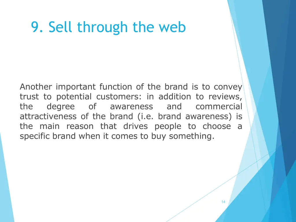 9 sell through the web 13