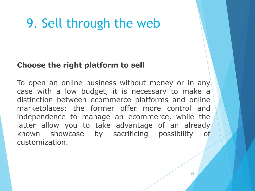 9 sell through the web 14