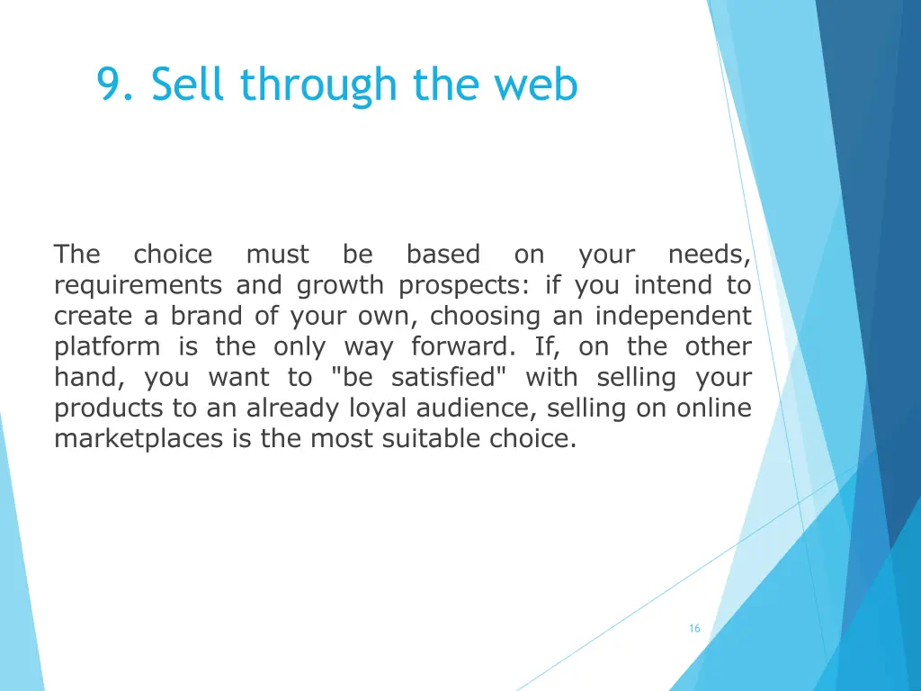 9 sell through the web 15