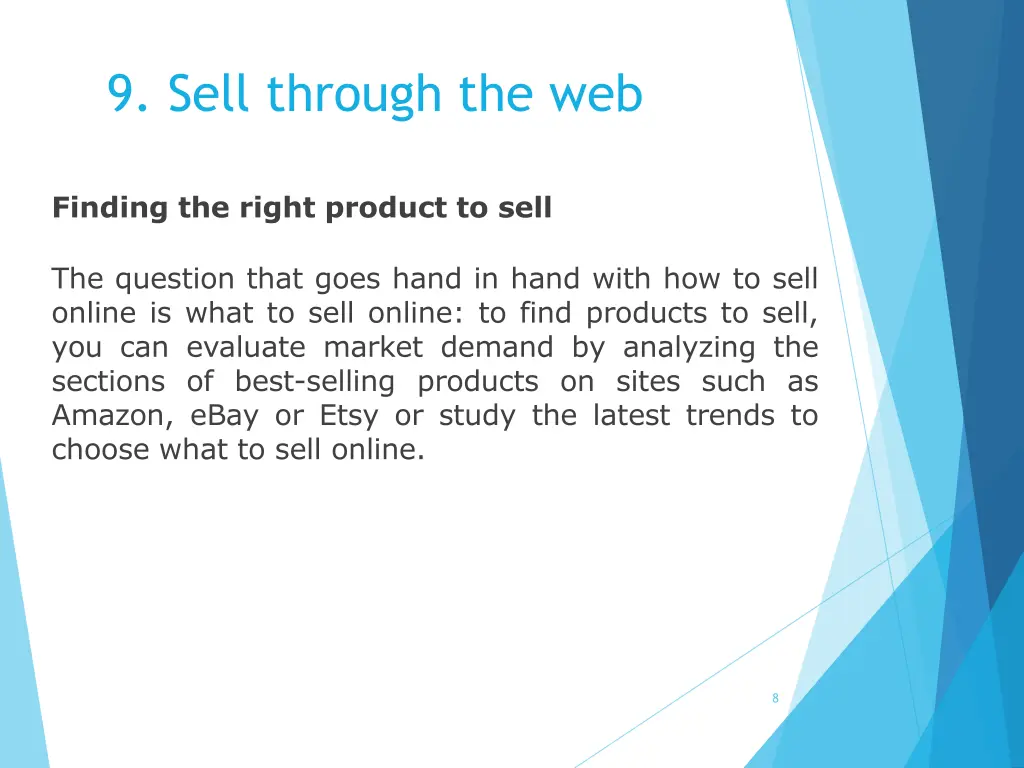 9 sell through the web 7