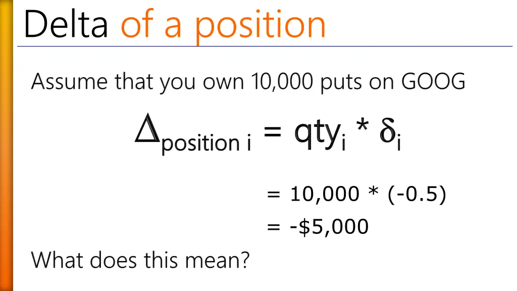 delta of a position