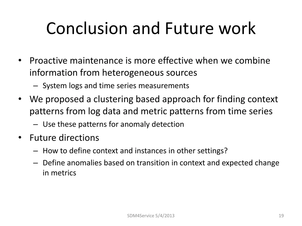 conclusion and future work