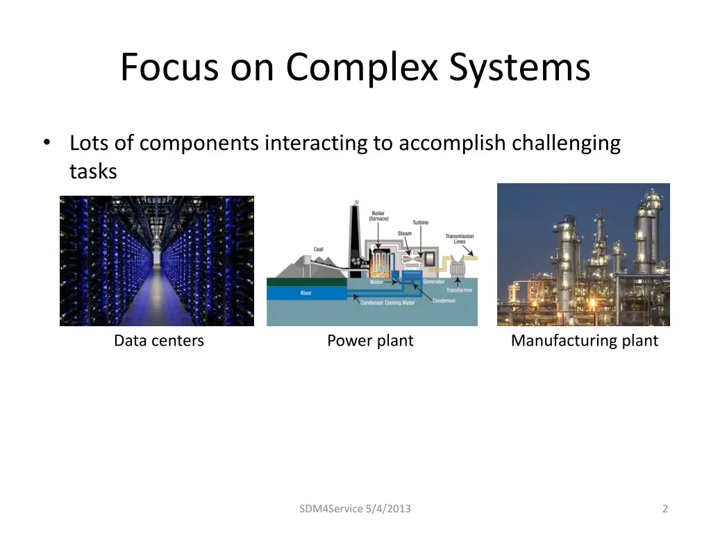 focus on complex systems