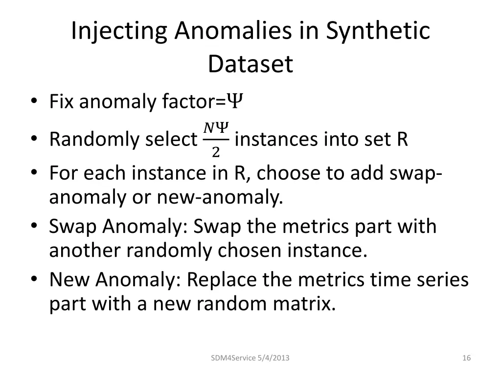 injecting anomalies in synthetic dataset