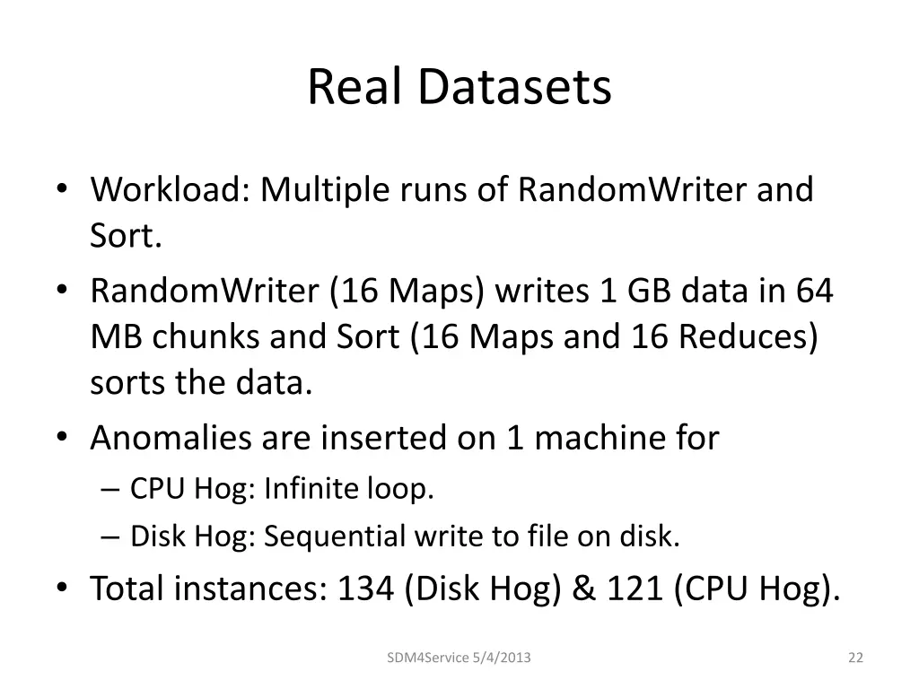 real datasets
