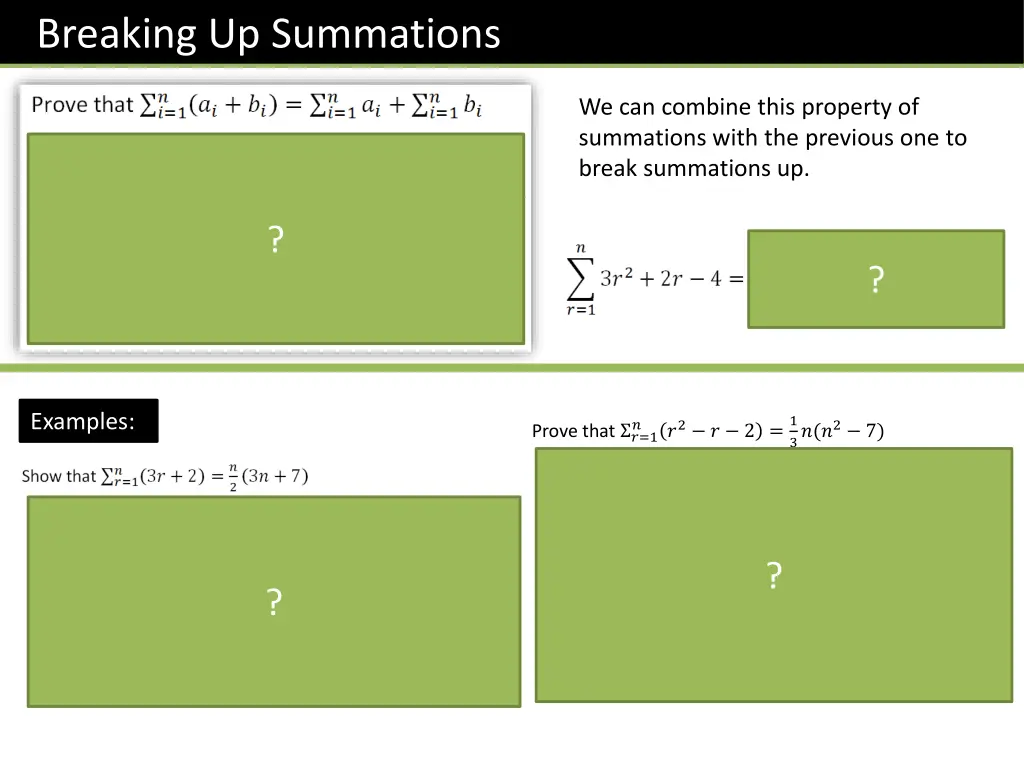 breaking up summations 1
