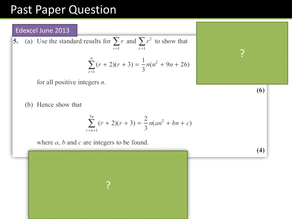 past paper question