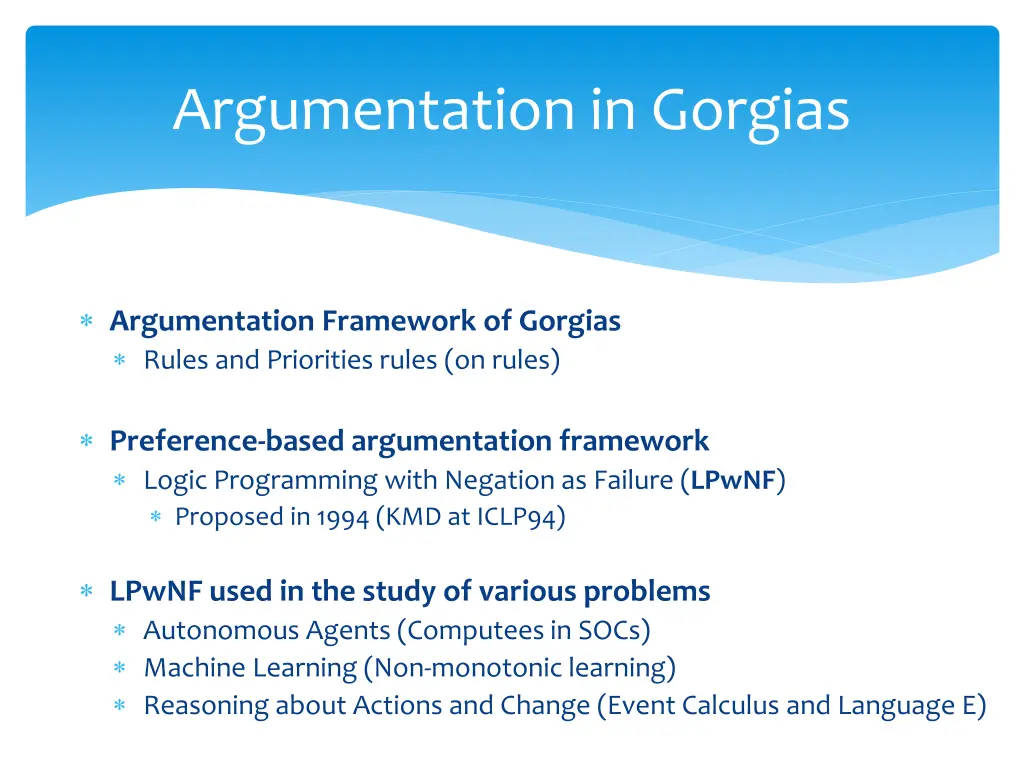 argumentation in gorgias 1