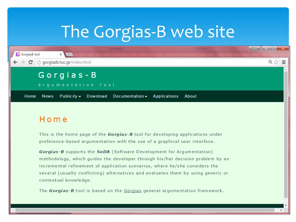 the gorgias b web site