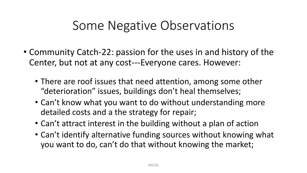 some negative observations