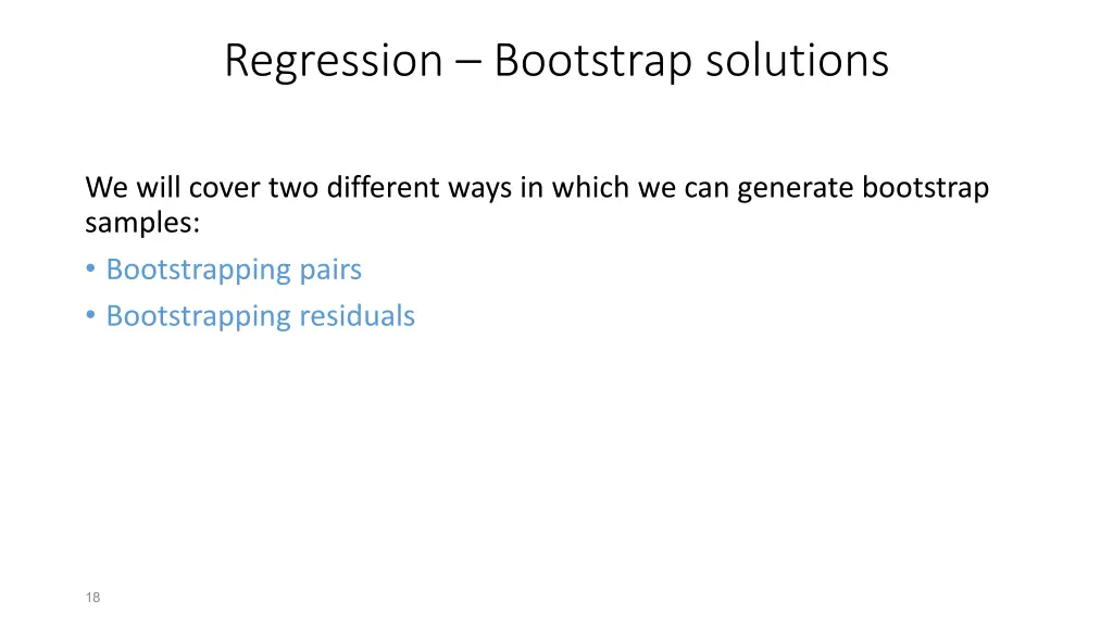 regression bootstrap solutions