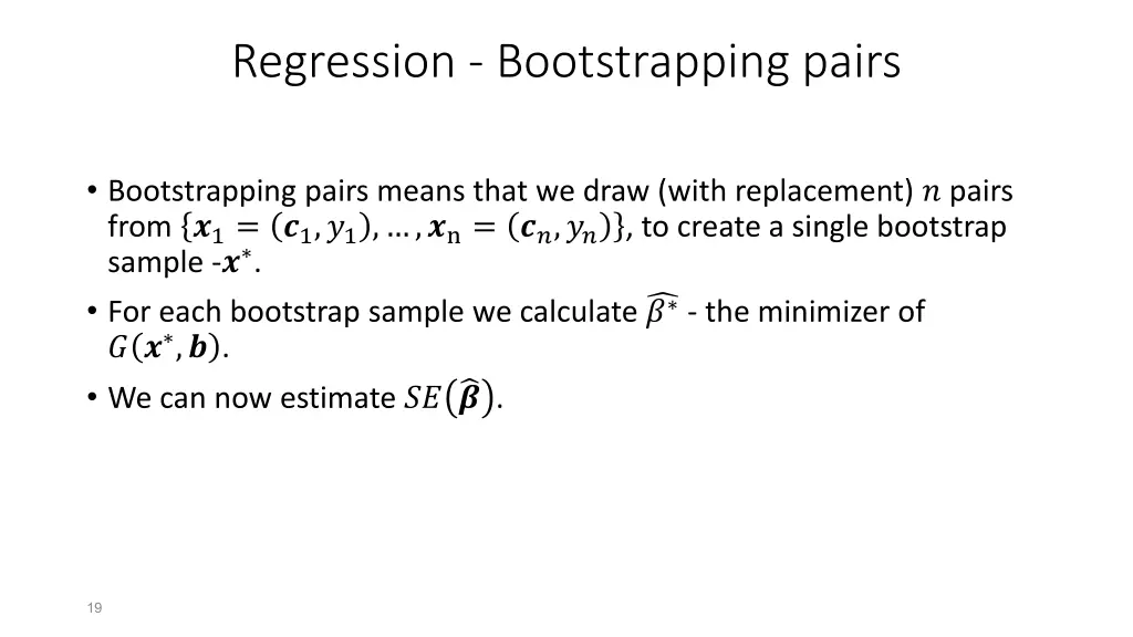 regression bootstrapping pairs