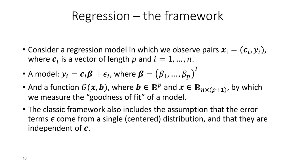 regression the framework