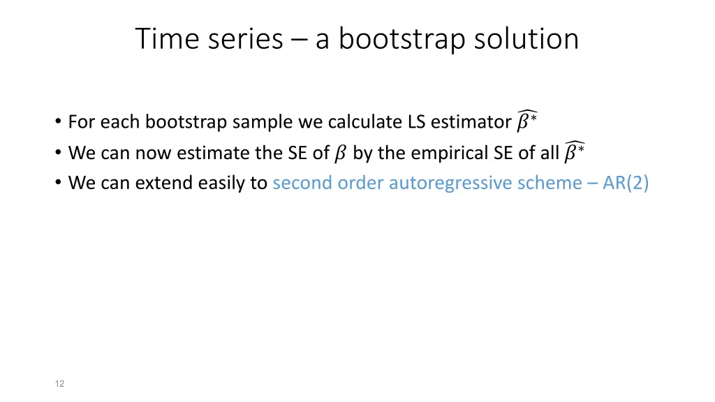 time series a bootstrap solution 1