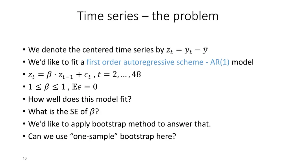time series the problem
