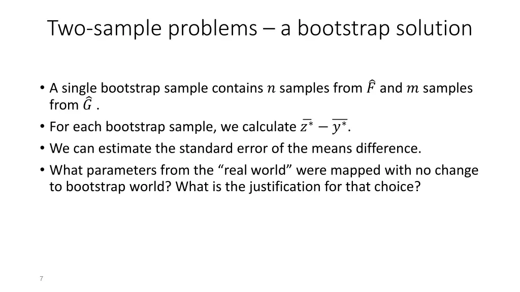 two sample problems a bootstrap solution 1